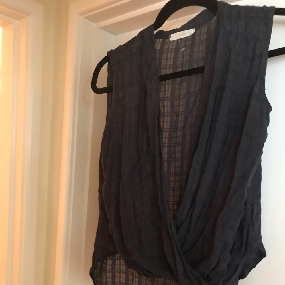 Blue sheer blouse